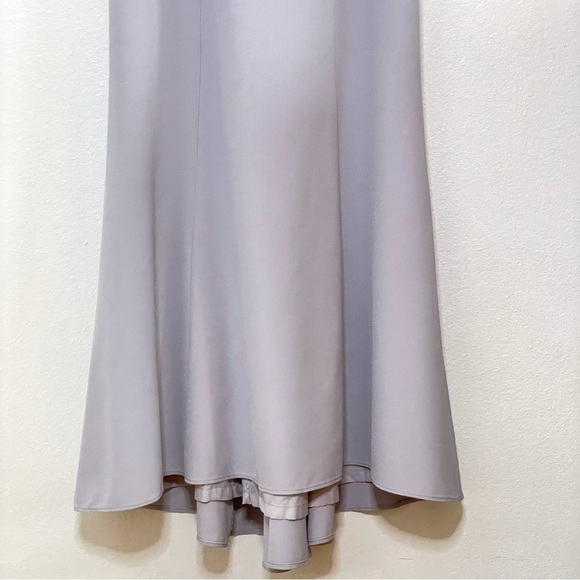Amsale Taryn Ballerina Neck Racer Back Gown Dove Grey / Lilac 4 - Picture 9 of 16